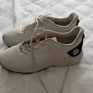 G/FORE White and Navy Sneakers